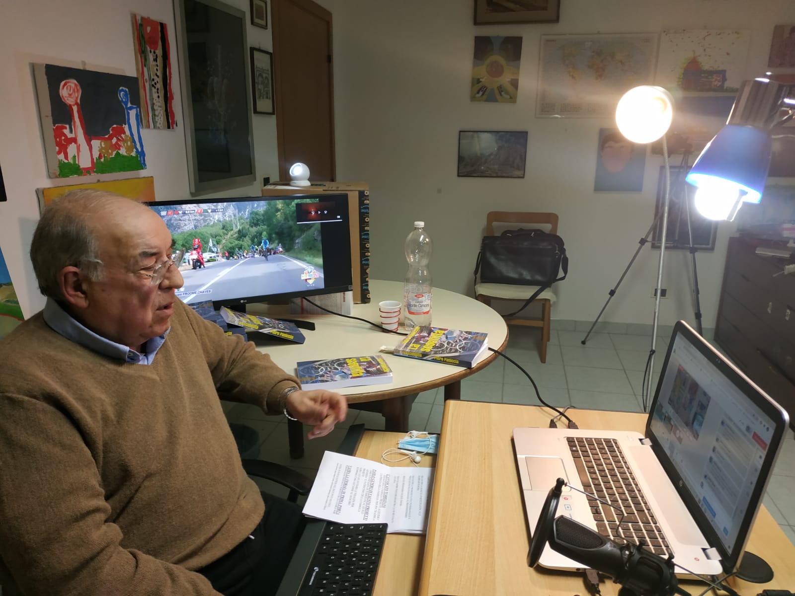 Piero Paniccia durante la diretta di presentazione del libro